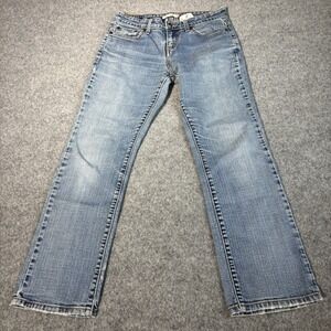 Levis 505 Jeans Women's 4M (Fits 29X27) Straight Leg Y2K Distressed Blue Denim